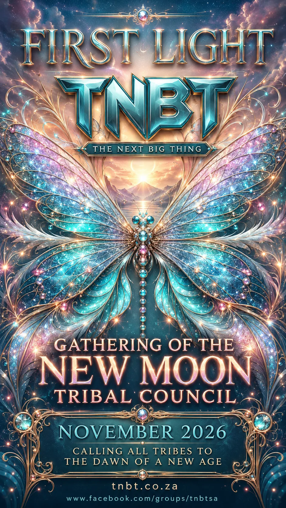 First Light poster — the Gathering of the New Moon Tribal Council, November 2026
